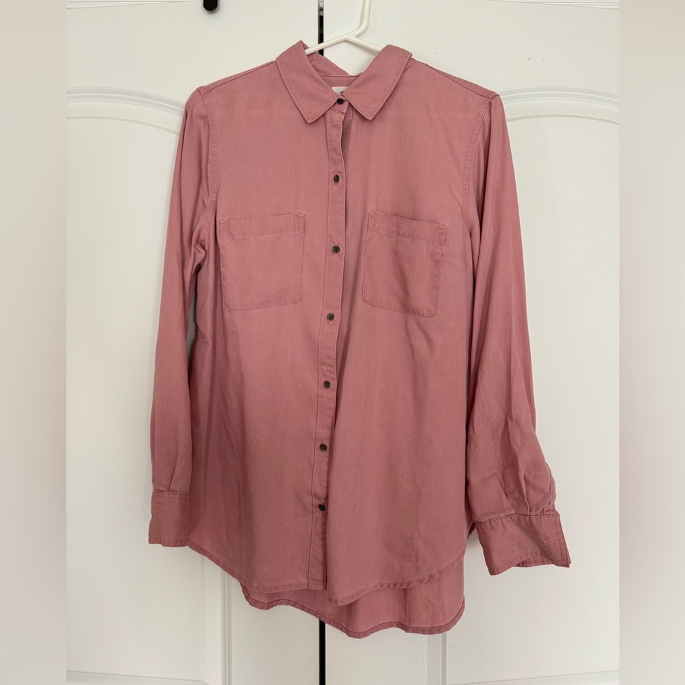 Blush Pink Chambray Button Down